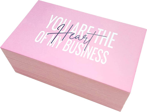 RXBC2011 Package Pack 100 (100 Thank you Cards you are the Heart of my business Cards Insert for online business