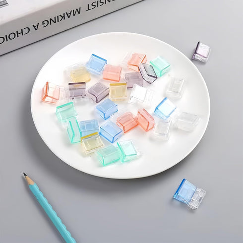 SHIDOW Carl Slide Clip, Colorful Plastics Medium Binder Clips for Office, 30Pcs