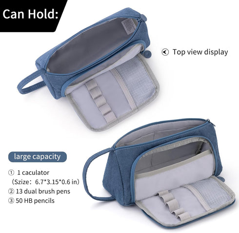 EASTHILL Big Capacity Pencil Case Pouch, Simple Stationery Bag for School, College, Office Organizer for Teens & Adults