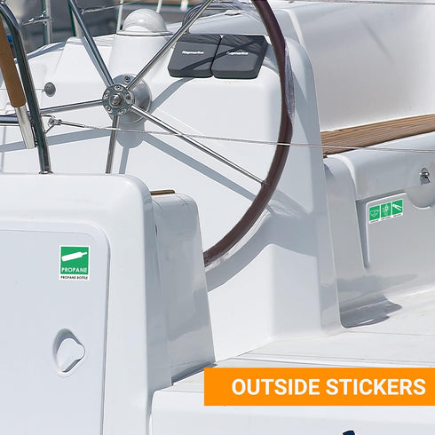 Safety Chart & Stickers for Boats, Emergency Plan, Indoor and Outdoor Labels for Marine Safety Equipment