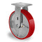 8" X 2" Industrial Rigid Caster, Heavy Duty, 1500lbs Load Capacity, No Noise Polyurethane Wheel on Steel Hub