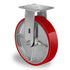 8" X 2" Industrial Rigid Caster, Heavy Duty, 1500lbs Load Capacity, No Noise Polyurethane Wheel on Steel Hub