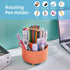 Marbrasse Desk Organizer, 360-Degree Rotating Pen Holder with 5 Compartments for Office, Home Art Supply Storage