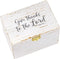 Eccolo Wooden Keepsake Box Gift Set with Prayer Cards, Decorative Prayer Box & 50 Note Cards, Rustic White