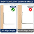 RiseDirectly 30 90 (1 1 Inch) Pcs L Brackets for Shelves, Heavy Duty White Corner Brace for Wood, Stainless Steel
