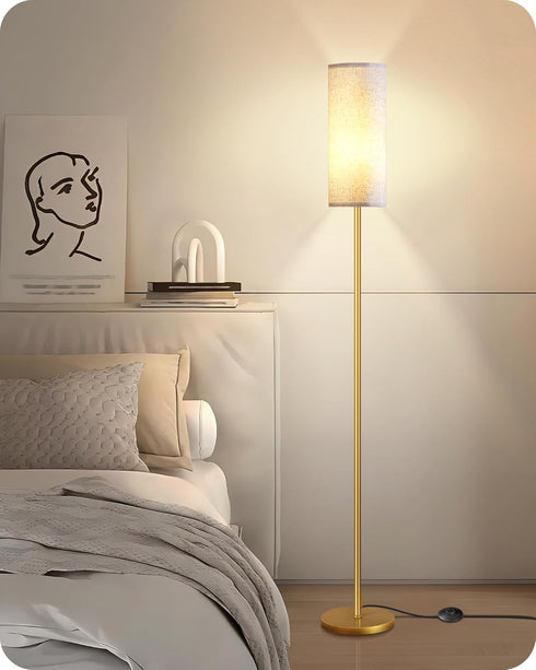 Dimmable 64.4 Bulb 3000K-6500K, DW06LD05W1 Floor Lamps for Living Room with Remote and Foot Switch, Modern Standing