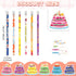 Panelee 72 Pcs Happy Birthday Pencils and Greeting Cards Set, Colorful Printed Birthday Pencils with Erasers