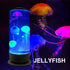 7 Estink Jelly Fish Lamp Aquarium Light, RGB Cylindrical Jelly Fish Night Light Color Changing Table Lamp for Home