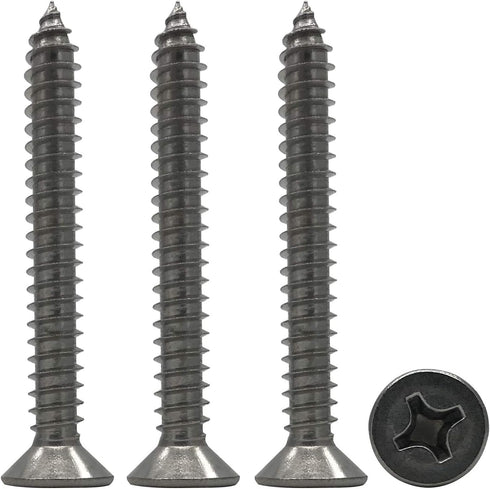 6 x 50mm Screw, Flat Head Phillips Slot, 304 Stainless Steel Self Tapping Wood Drywall Screws, 25 Pcs