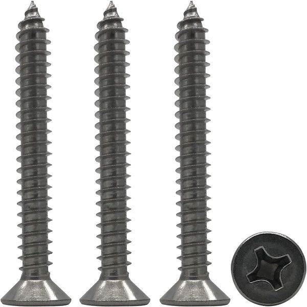 6 x 50mm Screw, Flat Head Phillips Slot, 304 Stainless Steel Self Tapping Wood Drywall Screws, 25 Pcs