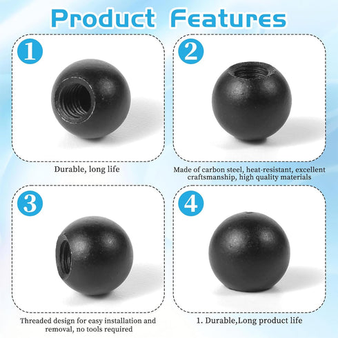 Exircy 10PCS M4 Lamp Cap Nuts, Black Screw Caps Ball Lamp Decoration Furniture Lighting Screw Caps