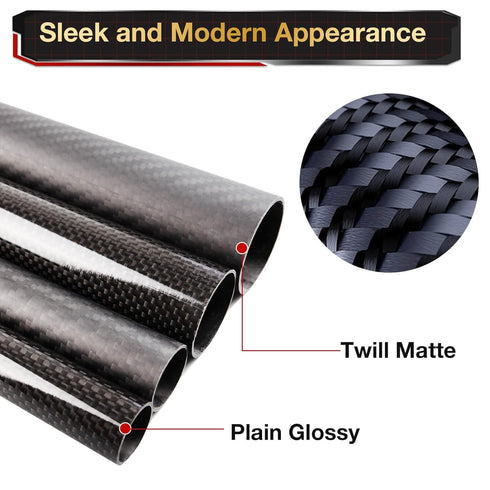 ARRIS 330mm 18mm x 20mm x 330mm Glossy Surface 3K Roll Wrapped 100% Pure Carbon Fiber Tube for Quadcopter (2PCS)