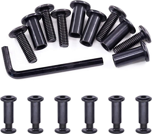 Swpeet 25Pcs M6x20mm Carbon Steel Black Hex Drive Socket Cap Bolts with 1Pcs Allen Wrench Assortment Kit