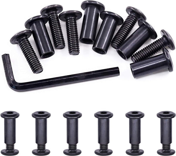 Swpeet 25Pcs M6x20mm Carbon Steel Black Hex Drive Socket Cap Bolts with 1Pcs Allen Wrench Assortment Kit