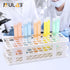 ULAB Scientific White Tube Rack Set, 1pc White Tube Rack and 60pcs Plastic Macaroon Party Tubes