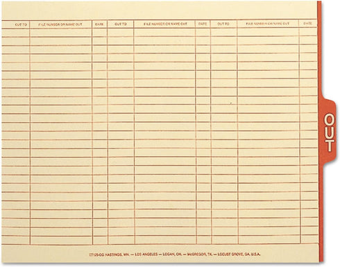 Smead End Tab Out Guides, Manila, 1/5-Cut Tab Center Position, Letter Size, 100 per Box (61910)