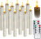 WYZworks 6.75" LED Flameless Mini Taper Candles with Flicker Mode, Battery Operated, 12-Pack, Ivory
