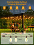 25FT 10+1 Dimmable ST38 Bulbs Larkvue Outdoor String Lights, Patio Lights with LED Waterproof Shatterproof Linkable