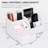 KINGFOM Pu Leather Desk Organizer, White Pen Pencil Holder with 6 Compartments and Drawer, Office Supplies Caddy