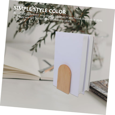 TEHAUX Wooden Bookend Desk Organizer Thickened Beech Wood Book Stand Practical Book Holder for Files Magazines Office