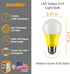 Sunlite 80144 LED A19 Colored Light Bulb, 3 Watts (25w Equivalent), E26 Medium Base, Non-Dimmable, UL Listed, Party Decoration, Holiday Lighting, 1 Count, Yellow by Sunlite