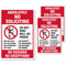 SmartSign No Soliciting Stickers, Pack of 3, One 3.75"x5.5" & Two 2.75"x4", No Excuses No Exceptions, Made in USA