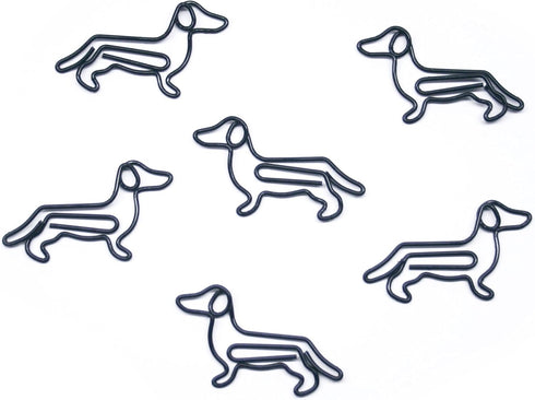 Dog Dachshund Shaped Paper Clips Great for Paper Clip Collectors or Dog and Pet Lovers (Style #2) (Black Refill Bag (No Tin)) by Butler in the Home