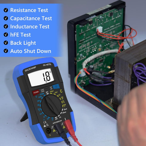Capacitor Tester GC-4070L-2, 2000pF~200µF Capacitance Meter, 20O~2000MO Ohm Meter