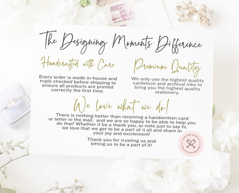 Designing Moments Set Set 10 22-101 Personalized Stationery Note Cards, Thank You Cards, Name in Calligraphy