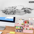 Desk Organizer, Makeup Organizer with 2 Drawers, 7 Compartment Storage for Women, Cute Bathroom Organization, Pink