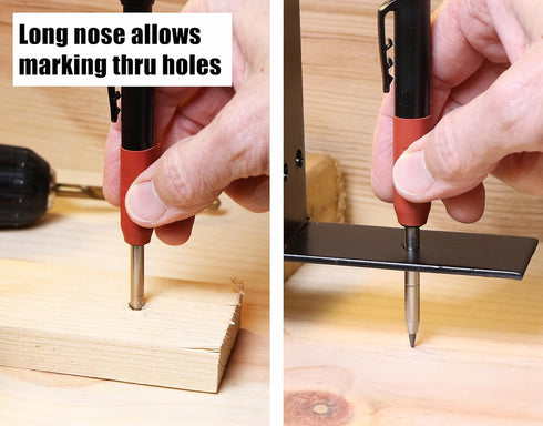 RUBBER GRIP TWO PACK Carpenter Pencil Set with 14 Refills and Built-In Sharpener