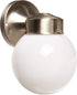 Nuvo SF76/705 Porch Wall Fixture with Globe, Brushed Nickel, Polished Brass