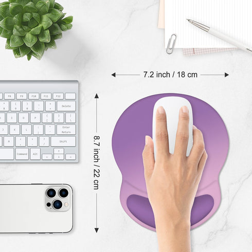 ITNRSIIET 8.7 7.2 Inch Ergonomic Mouse Pad with Comfort Gel Wrist Rest, Non-Slip PU Base, Smooth Textured Surface