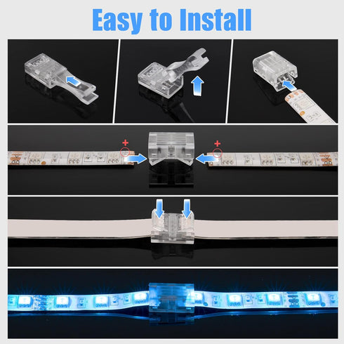 Led Strip Connectors, 4 Pin 10 Pack and L Shape 4-Pin LED Corner Connectors for 10mm Wide Strips