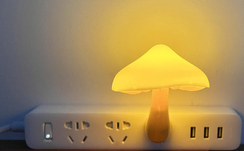iBetterLife Sensor LED Mushroom Night Light Plug-in Wall Dream Bed Room Nightlight for Adults Kids Cute Mushroom Lamp