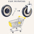 5" 4 Pack MYFULLY Shopping Cart Caster Wheel Replacement Wheels Kit, Polyurethane Stepped and Full Tread Face Caster