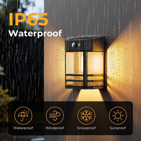 Outdoor,3 IP65 1200mAh btfarm Solar Wall Lights Modes Motion Sensor Lights Dusk to Dawn, Waterproof Porch Light Solar