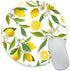 Smooffly Round Watercolor Lemon Painting Art Mouse Pad, Circular Mouse Pads with Lemon Fruits and Flowers