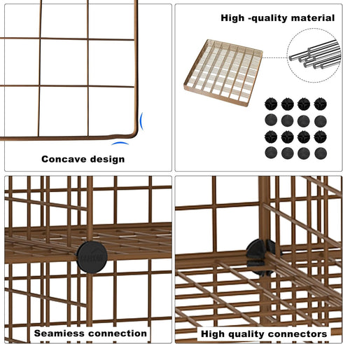 8 Closet 24.8" 12.4" 48.4" UWCS3008R C&AHOME Wire Cube Storage, - Cube Organizer Metal C Grids, Modular Shelves Units