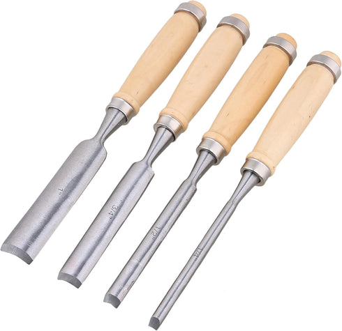 Semicircle Chisel Inner Edge Woodworking Gouge, Carpenter Wood Hand Chisel Tool, Pack of 4