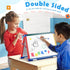 SWANCROWN Portable Magnetic Dry Erase White Board for Kids, 16x12 Inch Double Sided Tabletop Easel with 82Pcs Magnets