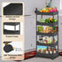 5-Tier Plastic Rolling Utility Cart, Rolling Storage Cart, Narrow Shelf, Bathroom Organizer Rolling Utility for Office