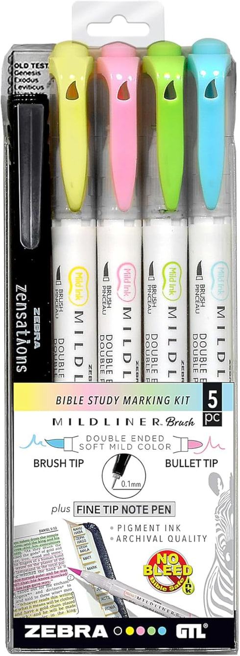 G.T. Luscombe Company, Inc. Mild Liner Highlighter Inductive Bible Study, No Bleed, No Smearing, Translucent Color