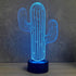 Jinnwell 3D 7 Cactus Flower Night Light Lamp Illusion Led Color Changing Touch Switch Table Desk Decoration Lamps Gift