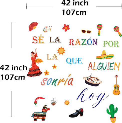 Spanish Bulletin Board Set, Classroom Decor with Inspirational Positive Affirmations and Motivational School Decorations