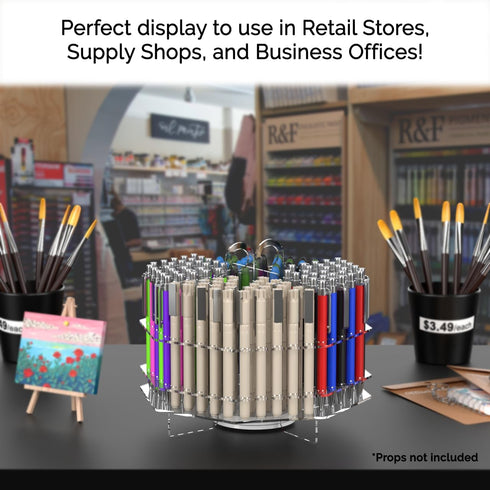 Marketing Holders 120 Slot Clear Acrylic Pen Holder, Tabletop Display for Color Pencils, Makeup Brushes, Office Craft