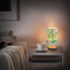 ALAZA Bedside Table Lamp for Bedroom Pink Green Floral Leaves Nightstand LED Light Lamps with USB Port Linen Fabric