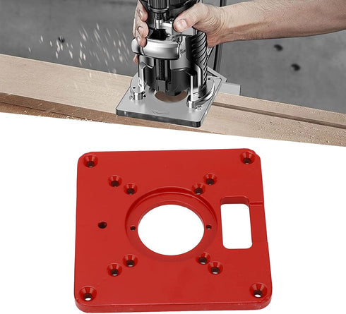 Router Table Insert Plate, Aluminum Alloy Router Plate Wood Tool, Universal Design Accessory for Woodworking, Red