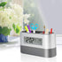 Electronic Pencil Cup, Backlight Calendar Snooze Pen Holder with Digital Screen Alarm for Home Office