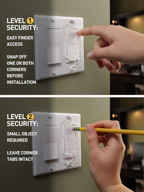 Clear Light Switch Guards, 6-Pack Rocker Style for Security and Child Protection for Wall Plate Covers